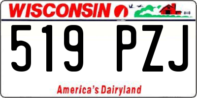 WI license plate 519PZJ