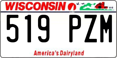 WI license plate 519PZM