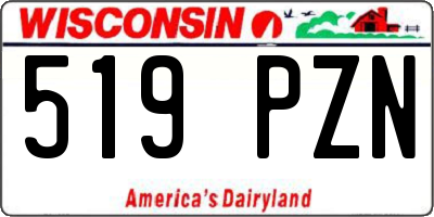 WI license plate 519PZN