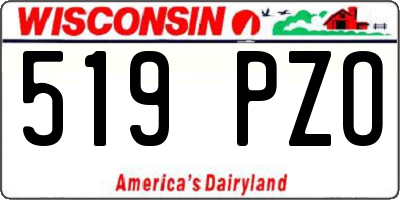 WI license plate 519PZO
