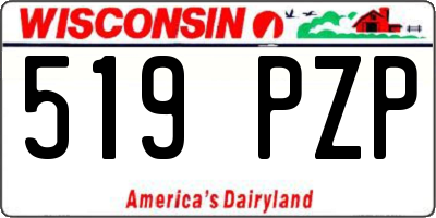 WI license plate 519PZP