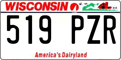 WI license plate 519PZR