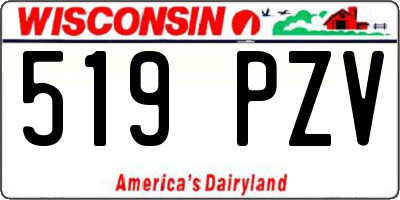 WI license plate 519PZV