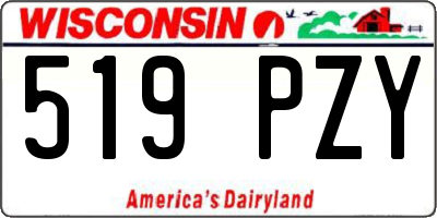 WI license plate 519PZY