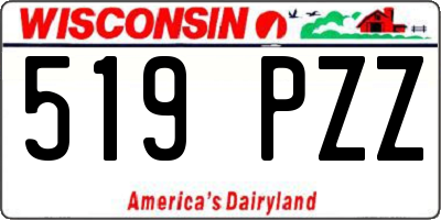 WI license plate 519PZZ