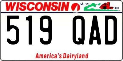 WI license plate 519QAD