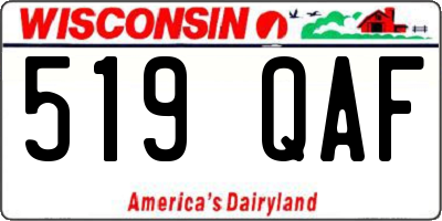 WI license plate 519QAF