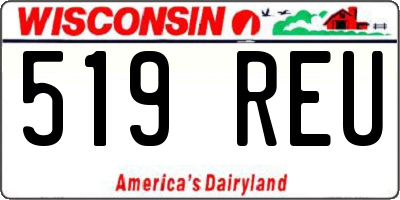 WI license plate 519REU