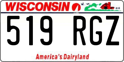 WI license plate 519RGZ