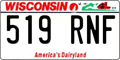 WI license plate 519RNF