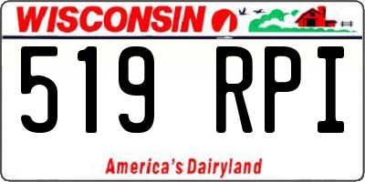 WI license plate 519RPI