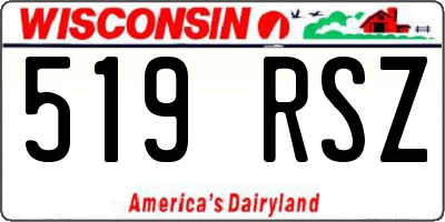 WI license plate 519RSZ