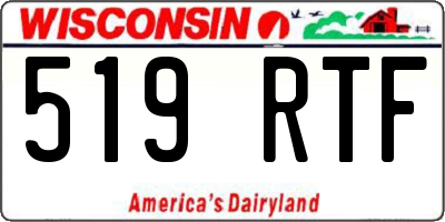 WI license plate 519RTF
