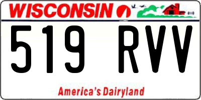 WI license plate 519RVV