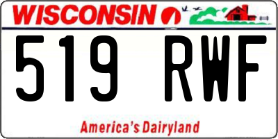 WI license plate 519RWF