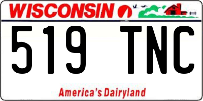 WI license plate 519TNC