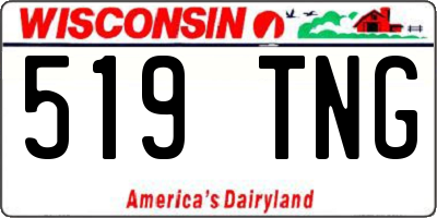 WI license plate 519TNG