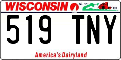 WI license plate 519TNY