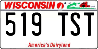 WI license plate 519TST