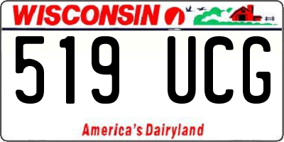 WI license plate 519UCG