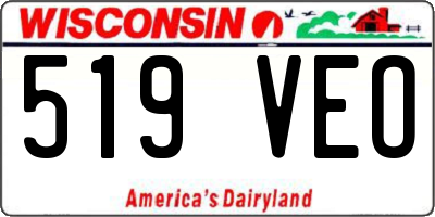 WI license plate 519VEO