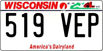 WI license plate 519VEP