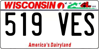 WI license plate 519VES