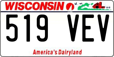 WI license plate 519VEV