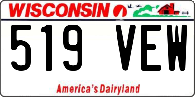 WI license plate 519VEW