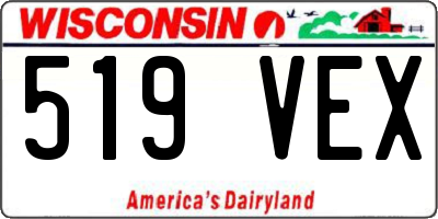 WI license plate 519VEX