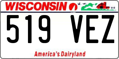 WI license plate 519VEZ