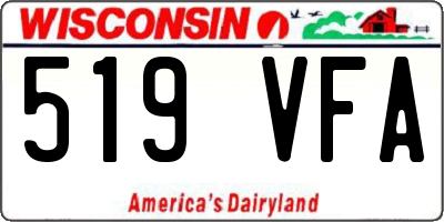 WI license plate 519VFA