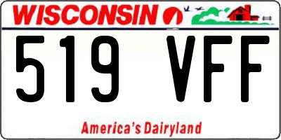 WI license plate 519VFF