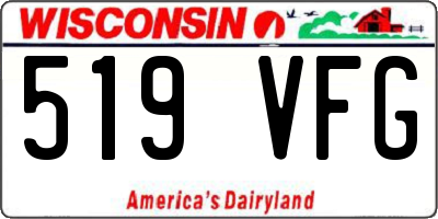WI license plate 519VFG