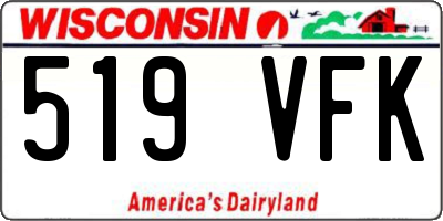 WI license plate 519VFK
