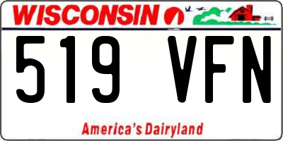 WI license plate 519VFN