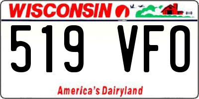 WI license plate 519VFO