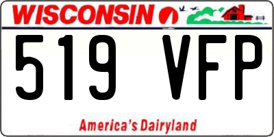 WI license plate 519VFP