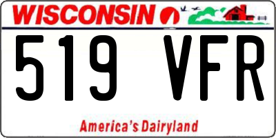 WI license plate 519VFR