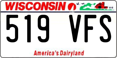 WI license plate 519VFS