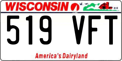 WI license plate 519VFT