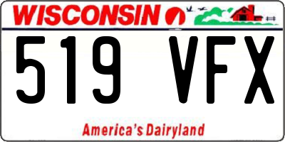 WI license plate 519VFX