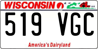 WI license plate 519VGC