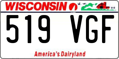 WI license plate 519VGF