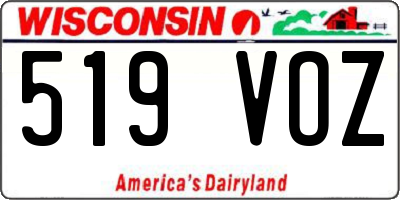 WI license plate 519VOZ