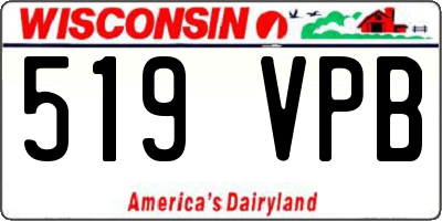WI license plate 519VPB