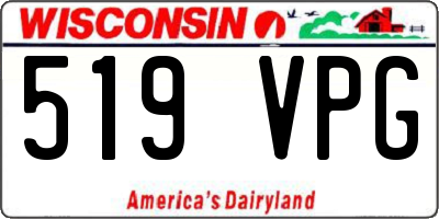 WI license plate 519VPG