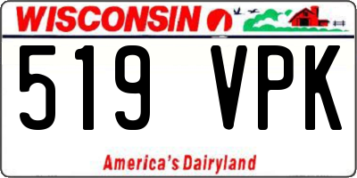 WI license plate 519VPK
