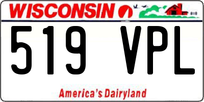 WI license plate 519VPL