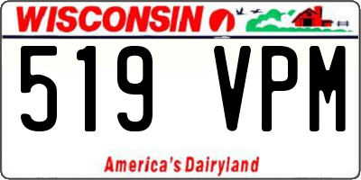 WI license plate 519VPM